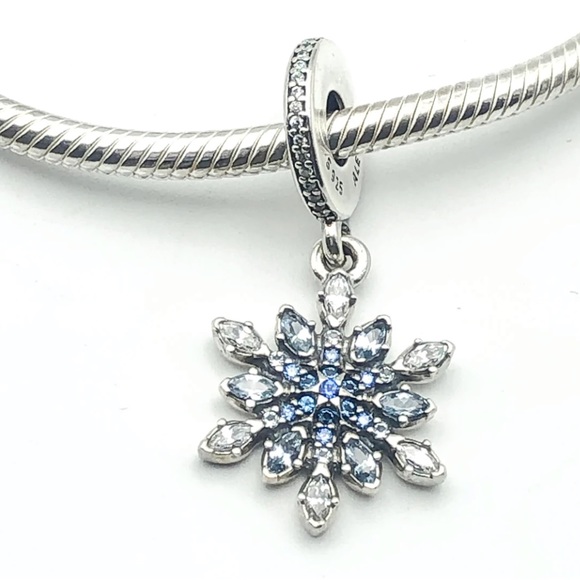 Pandora Jewelry - Retired Pandora Crystalized Snowflake Dangle Charm With Clear Cubic Zirconia